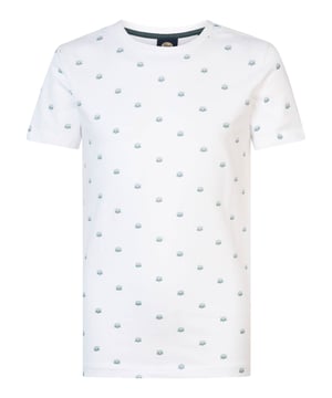All-over mini print T-shirt met ronde hals en korte mouwen. Verkrijgbaar in verschillende kleuren. Twijfel je tussen twee maten? Kies dan de grootste maat. T-shirt met korte mouwenRonde halsZomerse all-over mini print94% katoen, 6% elastaan