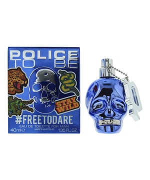 Police To Be Freetodare is a light and fresh masculine scent, consisting of Aquatic notes, Grapefruit and White needs, along with woody notes, a Virginia Cedar note and an Amber-Vanilla accord. The notes make for a sexy masculine scent. The scent has been designed for both daytime and night time wear and comes in a blue version of the iconic Police Skull flacon.