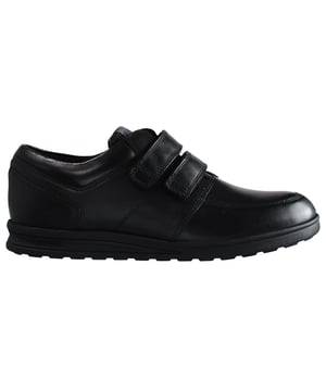Patadas Troiko Strap Up Black Smooth Leather Mens Zapatos 1_14138
