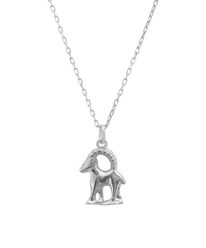 Introducing the must-have accessory for anyone who follows the stars and believes in the power of the zodiac! The Zodiac Star Sign Necklace.This gorgeous piece is made with 925 sterling silver. The necklace's centrepiece is a beautiful, polished metallic motif of a Goat. It's perfect for anyone who follows their horoscope, loves celestial-themed accessories, or wants to show their interest in the stars.Capricorns celebrate birthdays December 22 - January 19 and belong to the Earth element of the zodiac (along with Taurus and Virgo - who they happen to be incredibly compatible with, romantically). They're known for their hardworking habits. They're also overachievers who make success look effortless even though they put a lot of time and care into their careers and relationships.The necklace also comes with a 40-45cm chain, so it can be worn at a length to complement any neckline. It measures 1.5 x 2cm and weighing only 2.8grams, this necklace is not only beautiful but also lightweight and comfortable to wear.Show your zodiac pride with this stylish and unique piece of jewellery.