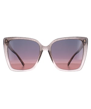 Jimmy Choo Cat Eye Womens Nude Glitter Grey Fuchsia LESSIE/S  Sunglasses are a stylish cat eye frame, enhancing your facial features while providing optimal sun protection. The high-quality acetate material used in their construction ensure durability and comfort, making them the ideal companion for both everyday wear and special occasions. The Jimmy Choo logo features on the temples for brand authenticity.