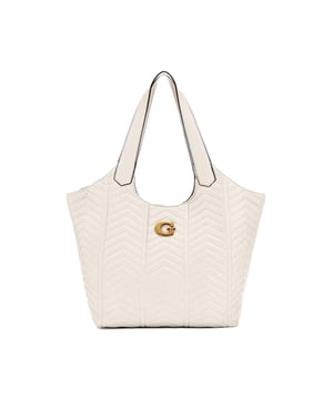 Handtasche Guess Lovide Damen Beige Polyester. Authentisches Gepäck von der Marke Guess - Streetwear/Sportswear-Design von Guess - Guess für modebewusste Frauen, perfekt für den Alltag - Beige Handtaschen von Guess lassen sich optimal mit Ihrer Garderobe kombinieren - bequemer Polyester-Material - klassisch - Lovide -