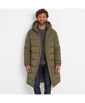 Langrick is a super stylish and functional men's padded jacket with a bit of added length, making it both a practical and on-trend option for colder months. Keeping you cosy with its padded baffles and full-length covered zip, as well as a high performance recycled insulated filling, this heavy men's jacket is perfect for low temperatures and high wind. Super robust, you can count on this jacket to deliver season after season, make it a great long-term addition to our existing outdoor kit. An insulated hood with adjustable toggles also ensures chilly wind is kept out as you explore the great outdoors.