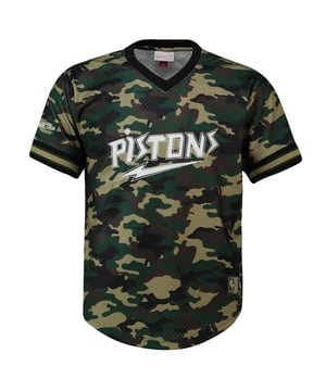 Mitchell & Ness NBA Camo Mesh V Hals T-shirt Detroit Pistons MSPOMG18018 DPICMWD
