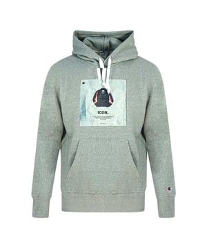 Champion Icon Logo Grey Hoodie. Champion Grey Hoodie. Elasticated Sleeve Ends and Waist, Drawstring Hood. Front Pockets. 73% Cotton 27% Polyester. Style Code: 216958 EM525