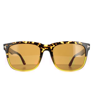 Tom Ford Rectangle Herren Havana Brown Stephenson FT0775 Die Sonnenbrille ist ein klassischer rechteckiger Stil aus leichtem Acetat gefertigt. Tom Ford ts wickelt die äußere Ecke des Rahmens an den Scharnieren für Authentizität.
