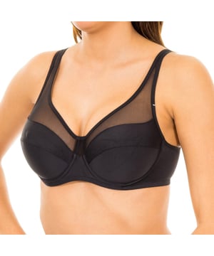 Beugelbeha,
 Cups zonder schuim.
 Cups met microtule franje detail aan de bovenkant.
 Elastische en verstelbare bandjes.
 Sluiting achteraan met haakjes in drie posities.
 Naden in toon zichtbaar.
 Samenstelling: 75% Polyamide, 25% Elastaan
 Onderhoud:
- Wassen op max. temperatuur. 40º.
 - Geen bleekmiddel gebruiken.
 - Niet in de droger.
 - Niet strijken.
 - Niet chemisch reinigen.