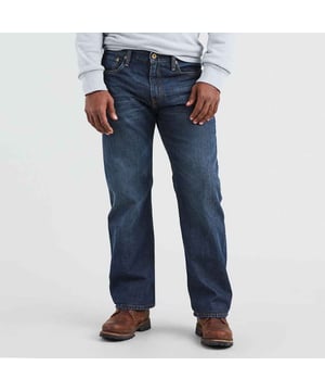 Mens Levis 569 Loose Straight Dark Chipped Jeans in dark blue.- 5-pocket construction. - Zip fly and button fastening.- Branded waist patch  buttons and rivets.- Stretch.- Straight leg.- A modern  laid-back fit.- Ref: 005690041
