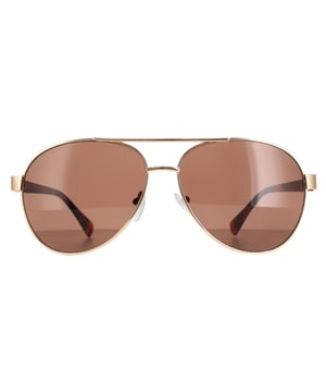 Calvin Klein Aviator Mens Gold Brown CK19316S  CK19316S are classic aviator style sunglasses with teardrop shaped lenses, a metal frame front and comfortable acetate temples featuring the Calvin Klein logo.
