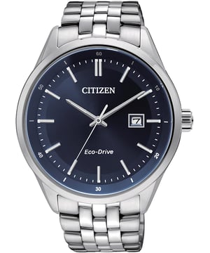 Diese Citizen Analoguhr für Männer ist der perfekte Zeitmesser zum Tragen oder zum Verschenken. Es ist Silber 41 mm Runde Gehäuse mit dem bequemen Silber Edelstahlarmband kombiniert wird sichergestellt, dass Sie diese atemberaubende Uhr ohne Kompromisse genießen. Das hochwertige Eco-Drive Uhrwerk ist bis zu 10 bar wasserdicht und sorgt dafür, dass Ihre Uhr immer tickt. Diese hochwertige Uhr verfügt über eine Eco-Drive Technologie (Aufladung durch jede Lichtquelle; keine Notwendigkeit für eine Batterie) -Die Uhr hat eine Kalenderfunktion: Datum, Solarbetrieben Hochwertiges 21 cm langes und 19 mm breites Silbernes Edelstahlarmband mit Faltschließe und Druckknopfverschluss Gehäusedurchmesser: 41 mm, Gehäusedicke: 10 mm, Gehäusefarbe: Silber und Zifferblattfarbe: Blau