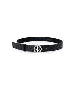 Marca: Armani Exchange.
  Genero: Mujeres.
  Tipo: Cinturones.
  Temporada: Primavera/Verano.
  Color: Negro.
  Patron: Liso.
  Cierre: Hebilla.
  Composicion: 100% poliester.