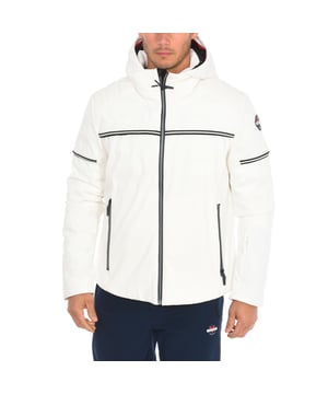 Waterproof jacket Vuarnet.
 Adjustable hood.
 Front zipper opening.
 One zipper pocket on the sleeve.
 Two zippered hand pockets
 Two internal zipper pockets.
 Brand logo on one sleeve.
 Composition: 82% Polyamide, 18% Elastane
 Care:
Wash at maximum temperature 30º.
 Iron at low temperature.
 Do not use dryer.
 Do not use bleach.
 Do not dry clean.