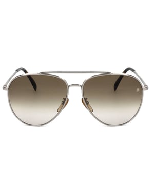 1102FS sunglasses with metal frame.

 Shape and design:
 - These David Beckham glasses have an aviator silhouette.

 Frame material:
 - The frame of these glasses is made of metal.
 - The use of metal provides durability and lightness to the frame.
 - This makes the glasses durable and comfortable to wear.

 Metal temples:
 - The temples are also made of metal, matching the frame material.
 - The metal on the temples adds solidity and stability to the structure of the glasses.

 Brand details:
 - David Beckham brand engraving on the lens.
 - These design elements help to clearly identify the model as part of the David Beckham eyewear collection.

 Glasses:
 - The lenses are of high quality.
 - These lenses provide excellent UV protection and sharp, clear vision.
 Measures: Lens height: 55 mm. Lens width: 61 mm. Bridge: 14 mm. Temples: 150 mm.
 Composition: Metal
 Care:
Use a soft, clean microfiber cloth to clean your sunglasses. This type of cloth will not scratch the lenses.
 Avoid using abrasive cleaning products, detergents, alcohol or acetone, as they can damage lenses and anti-reflective treatments.