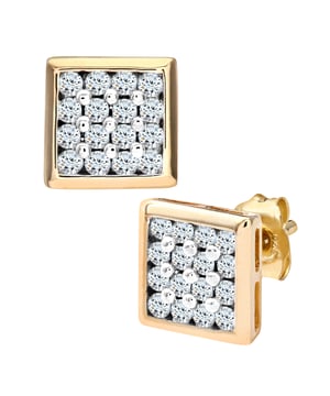 9K (375) Yellow Gold: 0.85gr; # Diamond: 0.2ct; # Dimension: 0.79cm x 0.79cm