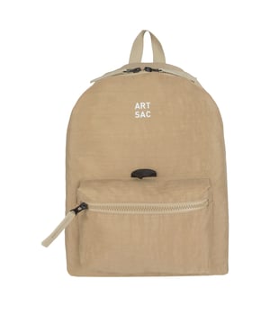 Our medium-sized backpack made in our Contore nylon fabric. This lightweight backpack has plenty of internal space as well as an external front single pocket and internal laptop sleeve (fits 13 inch Macbook Pro) for you to organise all your essentials. It's stylish design is discreet and adaptable enough to style with any outfit. The perfect bag for your every day commute or casual day-trip. Features: , Water Resistant, 13 inch padded laptop sleeve, Zip top opening to main compartment, Single front zip pocket with webbing loops, Internal zip pocket for smaller valuables, 2 Internal mobile phone slip pockets - Fits normal and plus size smart phones, 3 Internal pen slip pockets, ARTSAC seal of approval rubberised patch logo, Ergonomic contoured back panel, Adjustable padded backpack straps, Top grab handle, Medium model Style Ref: 52007 SAND