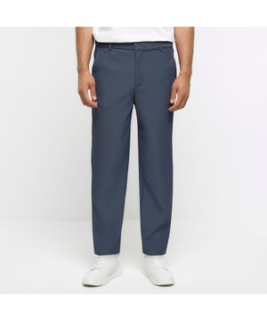 Tapered fit, Pleated fabric, Side slip pockets, Belt loops, Concealed zip and button fastening