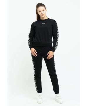 Tom Barron Damen Stilvoller Trainingsanzug-Set mit Zebrastreifen