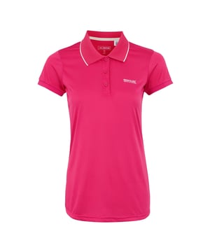 100% Polyester. Fabric: Jersey, Soft Touch. Design: Logo, Marl. Fastening: Button. Neckline: Collared, Ribbed. Cuff: Ribbed. Sleeve-Type: Short-Sleeved. Moisture Wicking, Quick Dry, Soft Touch. Length: Regular. Fit: Regular. 133gsm. 8 UK: 32 in. 10 UK: 34 in. 12 UK: 36 in. 14 UK: 38 in. 20 UK: 45 in. 22 UK: 48 in. 24 UK: 50 in. 26 UK: 52 in. 18 UK: 43 in. 16 UK: 40 in.