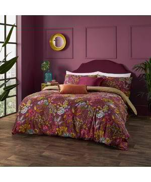 This exotic contemporary floral, inspired by the arts and crafts movement, captures an essence of escapism and mystique. Blending a rich palette of colours with intriguing flowers, patterns, and shapes perfectly encapsulates the essence of Wylder Tropics. Complete with a spotted tonal reverse, providing you with two distinct looks for a midweek refresh. This duvet cover is printed on a soft cotton-rich fabric with a textured slub finish, giving it a relaxed look that will last.