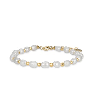 Pulsera Zul de plata de ley 925 y Perla Blanca acabado en baño de oro amarillo de 18 quilates. Momentos para brillar combina a la perfección diseños que se resisten al paso del tiempo con joyas más innovadoras. Joyas elegantes y sofisticadas para brillar en ocasiones especiales.