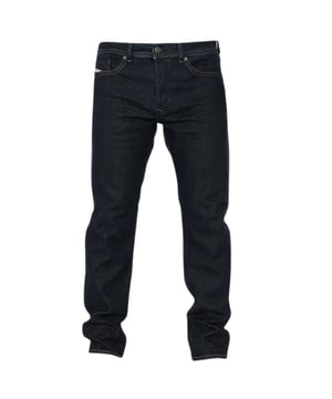 Diesel Blue Denim Pants   Button Fly  98% Cotton 2% Elastane Tapered Leg, Regular Fit  Diesel Branded Badge
