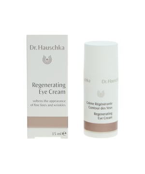 Die Dr. Hauschka Regenerations Augencreme wurde entwickelt, um die natürlichen Regenerationsfunktionen der Haut zu unterstützen. Die Creme enthält antioxidativ wirkenden Rotklee, Acerolabeeren und Sanddorn, die freie Radikale neutralisieren und die Spannkraft und Elastizität der Haut verbessern, Birkenblätter, Quittensamen und Borretsch, die die Poren verfeinern und den Feuchtigkeitsgehalt ausgleichen, sowie Sheabutter und pflegende pflanzliche Öle. So hilft sie, die Zeichen der Hautalterung in der Augenpartie zu reduzieren.