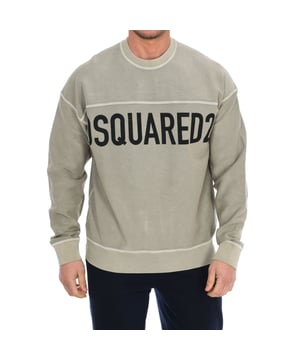 Sudadera Dsquared2.
Cuello redondo.
Estampado de la marca en el frontal.
Puños y cinturilla acanalados.
Costuras vistas a tono.
 Composición: 100% Algodón
 Cuidados:
Lavar a mano.
Planchar a temperatura baja.
No usar lejía.
No usar secadora.
No lavar en seco.