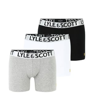 Boxers para hombre de la marca Lyle & Scott. El pack de 3 bóxers Christopher está confeccionado en algodón y elastano de alta calidad. El elastano proporciona mucha elasticidad al tejido.  Marca: Lyle & ScottNombre del modelo: Christopher 3-Pack BoxersCategoría: boxers hombreComponentes: algodón, elastanoColor: negro, gris, blanco