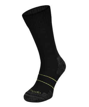 Comodo has been providing high-quality socks for men and women since 1996. They sell a range of socks for hiking, cycling, hunting, skiing, and other outdoor events. These Work Socks made from Wool are designed for all types of outdoor work during colder months. Wool fibres make these socks soft and comfortable to wear, while their ability to regulate temperature means that your feet will stay cool when you need them to be (and warm when you want them to be). Wool is naturally breathable, so they'll keep your feet cool and dry during even the hardest of working days. These socks are available in Black. They also include a reinforced heel & toe design for additional durability and comfort. These safety work socks will effectively protect your legs against abrasions. They provide comfort of use at low and high temperatures, the ideal all year round work socks. They also provide durability so they’ll last a very long time when using them constantly during a hardworking day. These socks are made from: 55% Acrylic, 25% Wool, 15% Polyamide, 5% Elastane They are available in 3 sizes: 2.5-5 UK, 6-8.5 UK, 9-12 UK and are fully Machine Washable.