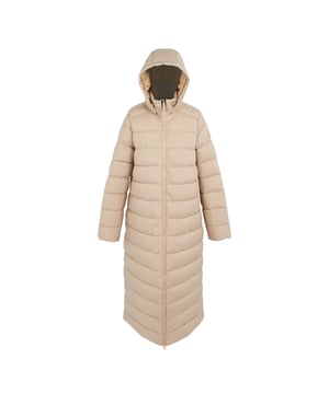 100% Polyester. Fabric: Baffled, Synthetic. Design: Quilted. Fabric Technology: Durable, Insulating, Water Repellent. Badge, Padded. Neckline: Hooded. Sleeve-Type: Long-Sleeved. Cuff: Lycra Ribbed. Hood Features: 3 Piece, Grown On Hood. Length: Longline. Pockets: 2 Side Pockets, 1 Inner Pocket, Concealed Zip. Fastening: Full Zip. Sustainability: Feather-Free, Made from Recycled Materials. 8 UK: 32 in. 10 UK: 34 in. 12 UK: 36 in. 14 UK: 38 in. 20 UK: 45 in. 18 UK: 43 in. 16 UK: 40 in.