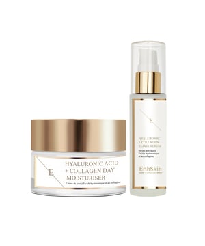 HYALURONZUUR EN COLLAGEEN DAGCRÈME 50ml
  
  Deze anti-aging dagcrème bevat hydratatiebevorderend hyaluronzuur en collageenaminozuren. De crème heeft tot doel uitdrogingslijnen glad te strijken voor een jeugdige, volle en gevoed ogende teint.
  
  Hoofdingrediënten:
  
  HYALURONZUUR
  Hyaluronzuur komt van nature voor in onze huid. Naarmate we ouder worden, vertraagt ​​de natuurlijke productie van hyaluronzuur in ons lichaam. Hyaluronzuur is een belangrijk element dat ervoor zorgt dat de huid er vol en jeugdig uitziet, omdat het vocht 1000 keer zijn eigen gewicht vasthoudt. Ons hyaluronzuur heet natriumhyaluronaat en het is een kleiner hyaluronzuur dat diepere lagen van de huid kan binnendringen en hydrateren dan normaal hyaluronzuur.
  
  COLLAGEEN AMINOZUREN
  Collageen komt van nature voor in onze huid en naarmate we ouder worden, vertraagt ​​de collageenproductie. Als huidverzorgingsingrediënt heeft collageen tot doel de stevigheid en het uiterlijk van de huid te verbeteren door vocht en hydratatie aan de huid te geven.
  
  ZOETE AMANDELOLIE
  Zoete amandelolie bevat veel natuurlijke vetzuren en voedt en houdt de huid gehydrateerd.
  
  GROENE THEEBLADEXTRACT
  Groene theebladextract is een krachtige antioxidant die de huid beschermt tegen schade door vrije radicalen en de tekenen van vroegtijdige veroudering helpt voorkomen.
  
  PROVITAMINE B5
  Provitamine B5 heeft als doel vocht vast te houden en vast te houden. Provitamine B5 beschermt de huidbarrière en helpt de huid vocht vast te houden en te beschermen tegen irritatie. Het aanbrengen van een product met Provitamine B5 maximaliseert de hydratatie van uw huid en verbetert de zachtheid en elasticiteit.
  
  Gebruiksaanwijzing: Breng 's ochtends een hoeveelheid crème ter grootte van een erwt aan op het gereinigde gezicht, decolleté en hals." "HYALURONZUUR EN COLLAGEEN SERUM 60ml
  
  Dit anti-verouderingsserum bevat een baanbrekende hydratatieformule die hyaluronzuur en gehydrolyseerd collageen stimuleert. Het serum heeft tot doel de verschijning van uitdrogingslijnen glad te strijken voor een jeugdige, volle en gevoed ogende teint.
  
  HYALURONZUUR
  Hyaluronzuur komt van nature voor in onze huid. Naarmate we ouder worden, vertraagt ​​de natuurlijke productie van hyaluronzuur in ons lichaam. Hyaluronzuur is een belangrijk element dat ervoor zorgt dat de huid er vol en jeugdig uitziet, omdat het vocht 1000 keer zijn eigen gewicht vasthoudt. Ons hyaluronzuur heet natriumhyaluronaat en het is een kleiner hyaluronzuur dat diepere lagen van de huid kan binnendringen en hydrateren dan normaal hyaluronzuur.
  
  COLLAGEEN AMINOZUREN
  Collageen komt van nature voor in onze huid en naarmate we ouder worden, vertraagt ​​de collageenproductie. Als huidverzorgingsingrediënt heeft collageen tot doel de stevigheid en het uiterlijk van de huid te verbeteren door vocht en hydratatie aan de huid te geven.
  
  PROVITAMINE B5
  Provitamine B5 heeft als doel vocht vast te houden en vast te houden. Provitamine B5 beschermt de huidbarrière en helpt de huid vocht vast te houden en te beschermen tegen irritatie. Het aanbrengen van een product met Provitamine B5 maximaliseert de hydratatie van uw huid en verbetert de zachtheid en elasticiteit.
  
  VITAMINE E
  Vitamine E is een van de bekendste antioxidanten en heeft tot doel de huid te beschermen tegen schade door vrije radicalen 
  
  Gebruiksaanwijzing: Breng 's avonds één pompje van het serum aan op het gereinigde gezicht, decolleté en hals. Wacht tot het volledig is opgenomen en breng nachtcrème aan."