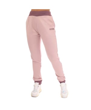 Womens Ellesse Cater Track Pants in pink.- Elastic waistband with inner cord.- Two open side pockets.- Shape tapering downwards.- Brand logo.- Elastic  ribbed leg ends.- Regular fit.- 50% Cotton  50% Polyester. - Ref: SGM14182PIN