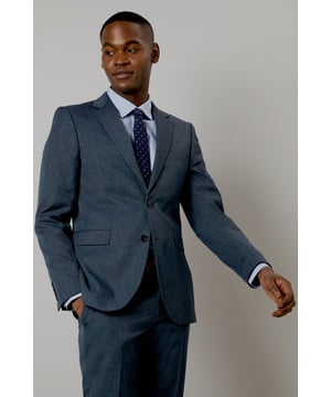 Navy Marl Slim Fit Suit Jacket