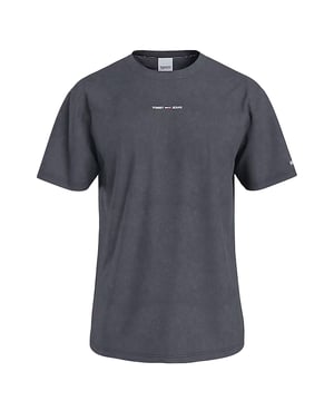 T-Shirt Tommy Jeans Pigmentfärbung Herren Grau Baumwolle. Authentisches Kleidungsstück der Marke Tommy Jeans - Streetwear-/Sportswear-Design von Tommy Jeans - Tommy Jeans für Herren, modebewusst und perfekt für den Alltag - Das graue T-Shirt von Tommy Jeans lässt sich hervorragend mit dem Rest Ihrer Garderobe kombinieren - bequeme Baumwollqualität - klassisch - Pigmentfärbung -