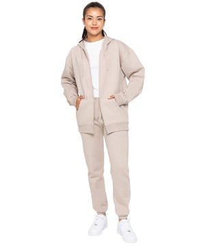 Enzo Womens Oversized Hoodie Tracksuit Set. Pullover Sweatshirt With Hood And Sweatpants Joggers Set. Oversized Hoodie And Regular Fit Joggers With Cuffed Design And Brushed Back Inner Fleece. Oversized Relaxed Fit For Casual Wear. Essential Loungewear Tracksuit.