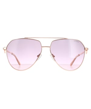Guess Aviator Womens Shiny Rose Gold Bordeaux Gradient GF6140 GF6140 ist eine stilvolle, moderne Pilotenbrille für Frauen mit einem einzigartigen Bügeldesign, das diese fantastische Sonnenbrille auszeichnet.