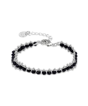 925 sterling zilveren en zwart kristallen lailai armband met gerhodineerde afwerking. Make a wish wordt gekenmerkt door ontwerpen met een jong karakter, vol betekenis en kleur, origineel en discreet tegelijk, die bedoeld zijn om kleine bedeltjes te worden.
