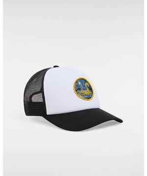 Complete your casual look with the Vans Beer Float Trucker Cap in White. Crafted from 100% polyester, this cap offers both style and comfort for your everyday adventures.

Featuring a mesh back and curved bill design, this trucker cap not only adds a touch of urban edge to your outfit but also keeps you cool and ventilated during warmer days. The standout feature is the merrow edge patch on the front, showcasing a playful design that adds a dash of fun and character to your look.

Whether you're hitting the beach, hanging out with friends, or just want to top off your outfit with a cool accessory, the Vans Beer Float Trucker Cap is the perfect choice.