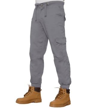 Enzo Herren Combat Jogger Style Jeans mit Bündchen, Stretch-Taille für zusätzlichen Komfort, 98% Baumwolle, 2% Elasthan, Reißverschluss, 6-Taschen-Design inklusive 2 seitlichen Klettverschlusstaschen und Knopfleistentaschen hinten, Mittlere Leibhöhe, Elastischer Rippenbund und Bündchen, Verstellbare Kordelzüge und Markenknöpfe, Maschinenwaschbar, Geeignet für das ganze Jahr und legere Anlässe