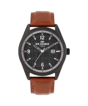 BEN SHERMAN WB040TB reloj hombre cuarzo• material: acier inoxydable• cristal: minèral• pulsera: cuero• correa: gris• resistencia al agua: 0 m (0 ATM)• tamaño de la caja: 43 mm