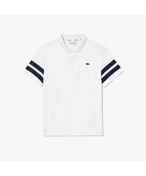 DH7352 Ultra-Dry Colourblock Tennis Poloshirt Gerecycled polyester gemaakt van snijafval Regelmatige pasvorm Recht model Contrasterende gestreepte mouwen Lacoste logo op achterkant Siliconen krokodil op borst Ultra-Dry Colourblock Tennis Poloshirt Gerecycled polyester gemaakt van snijafval Regelmatige pasvorm Recht model Contrasterende gestreepte mouwen Lacoste logo op achterkant Siliconen krokodil op borst