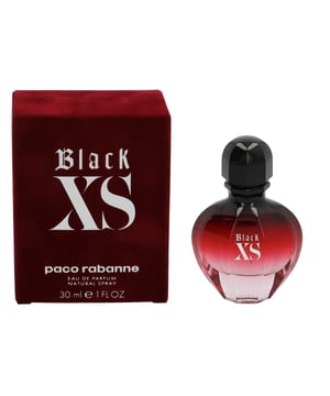 Black XS Eau de Parfum by Paco Rabanne is an oriental woody fragrance for women. Top notes are cranberry pink pepper and tamarind. Middle notes are rose black violet and cacao. Base notes are sandalwood massoia wood and black vanilla. Black XS Eau de Parfum was launched in 2018.