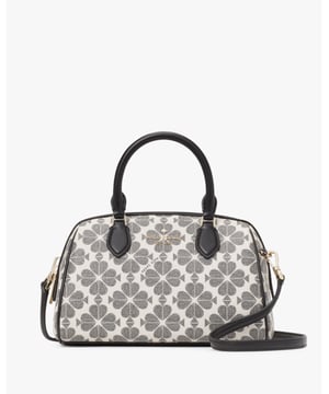 Spade Flower Spade Flower Pvc Dolly Duffle Crossbody, Metal Pinmount With Spade Logo, Back Zip Pocket,  Length: 12.00 Cm,  Width: 14.00 Cm,  Height: 23.00 Cm