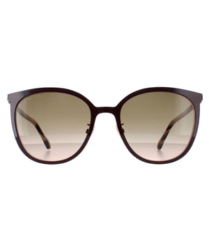 Die Jimmy Choo Cat Eye Womens Gold Copper Brown Gradient ORIA/G/SK Sonnenbrille ist eine sehr moderne Version des Retro-Cat-Eye-Stils mit einem sehr schlanken Metallrahmen und verstellbaren Nasenpads. Die Bügel beginnen mit einem atemberaubenden Kristall und gehen nach dem Jimmy Choo Logo in die Acetatbügel über.