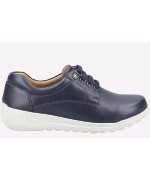 Cathy ladies waterproof lace up shoe. This simplistically stylish shoe has a full grain smooth leather upper with soft fabric lining. Water and weather protection with 'Mirtex' waterproof membrane keeps feet dry during wet weather.
- Cathy ladies waterproof lace up shoe
- Full grain smooth leather upper with soft fabric lining and water and weather protection with 'Mirtex' waterproof membrane keeps feet dry during wet weather
- Classic style with 4 eyelets and black laces
- Padded collar for comfort
- Bellows tongue construction