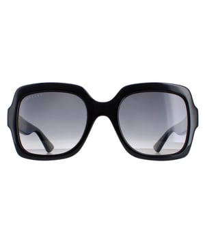 Gucci Square Womens Black Grey Gradient Polarized GG1337S  Sunglasses are a fashionable and timeless accessory that will elevate any outfit. These sunglasses feature a square, retro shape with a lightweight acetate frame and iconic GG logo on the temples. Perfect for anyone looking for a vintage-inspired accessory that exudes luxury and style, these sunglasses are a must-have for any fashion-forward individual.