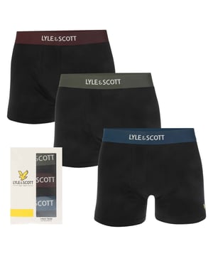 Herenboxershort Lyle And Scott Devon 3 Pack.- Elastische tailleband met merkopdruk.- Zachte en soepele pasvorm.- 95% Katoen, 5% Elastaan. Ref: LSM20050.
