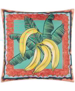 Elevate your outdoor space with the Anemone Bananas Printed Outdoor Cushion, where timeless elegance meets vibrant charm. This water-resistant cushion is crafted for year-round use and boasts a unique fusion of fruity motifs and heritage-inspired patterns. The striking combination of playful banana illustrations with a floral Jacobean print, finished with a scalloped border, offers a sophisticated twist on classic 17th-century textiles. Designed to impress, it delivers a fresh, modern aesthetic that invites personality and flair into any setting—perfect for those who take pride in creating a home that feels uniquely theirs.