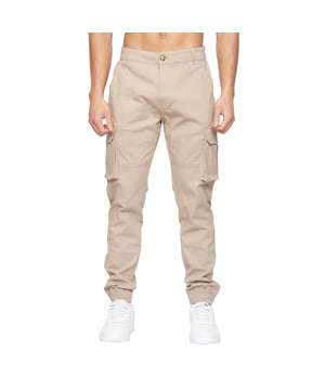 98% Cotton, 2% Elastane. Design: Plain. Fastening: Button, Zip Fly. Fabric Technology: Durable, Stretch. Belt Loops. Pockets: 2 Side Pockets, 2 Cargo Pockets, 2 Back Pockets, Flap Closure, Concealed, Buttoned. Hem: Ribbed.