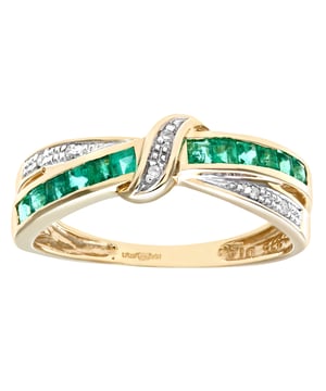 Oro blanco de 9 quilates (375): 2 gr; # Diamante: 0,025 ct; # Esmeralda: 0.53ct